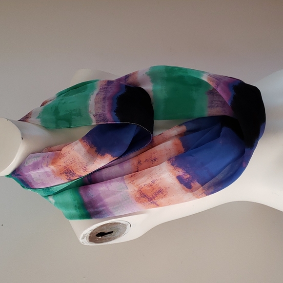 Calvin Klein Accessories - Calvin Klein rainbow stripe tie dye infinity scarf in Polyester?